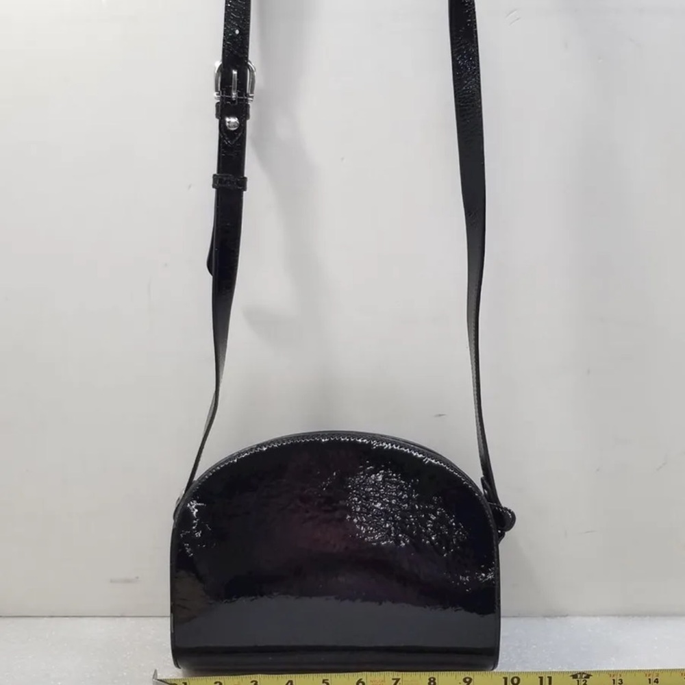 A.P.C. Black Patent Leather Crossbody Handbag used